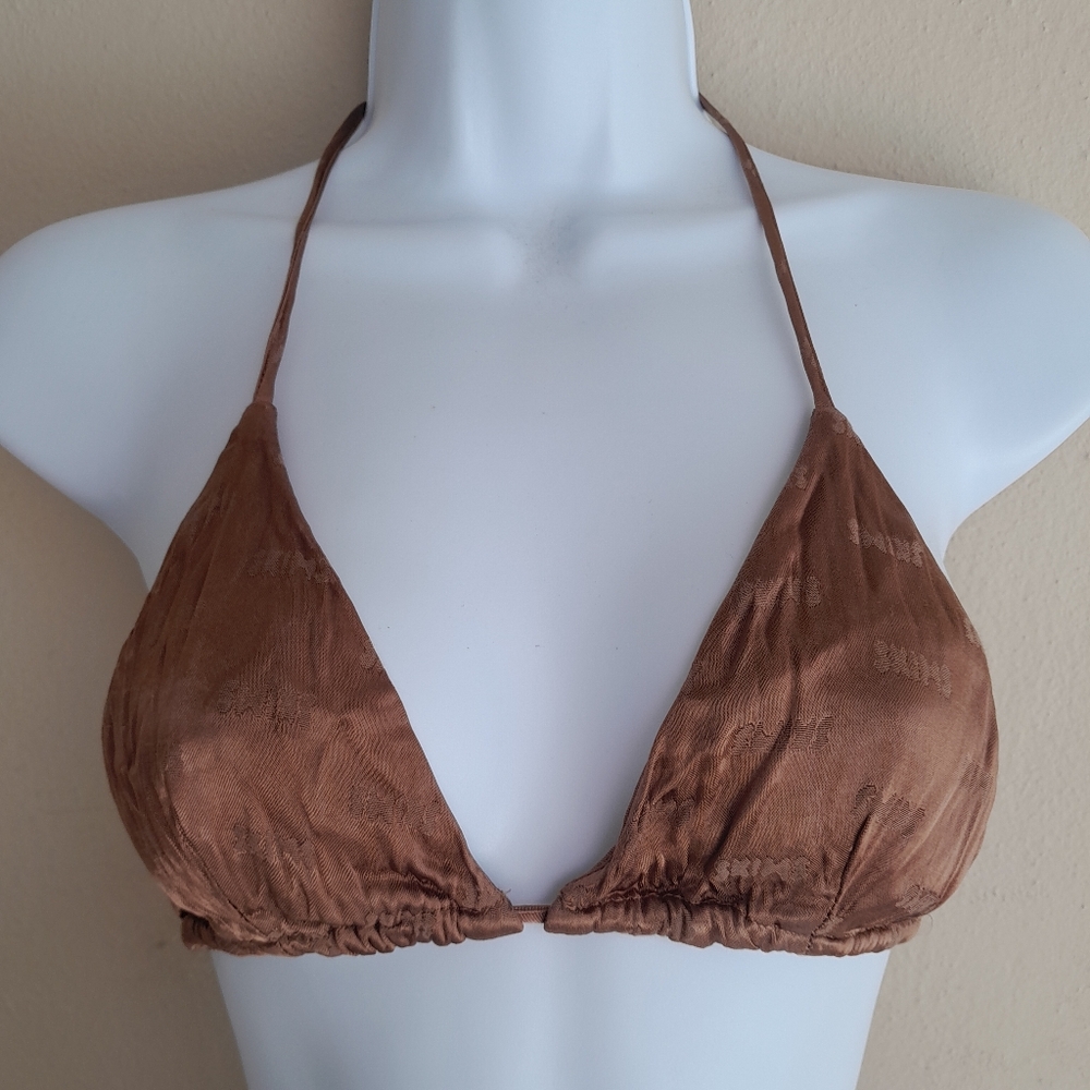 Skims Triangle String Bikini Top Cocoa Small
